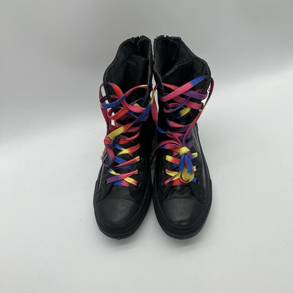 Womens Size 9 Converse Chuck Taylor All-Star Hi Black 7 1/2-inch Boots Pride - Picture 3 of 11